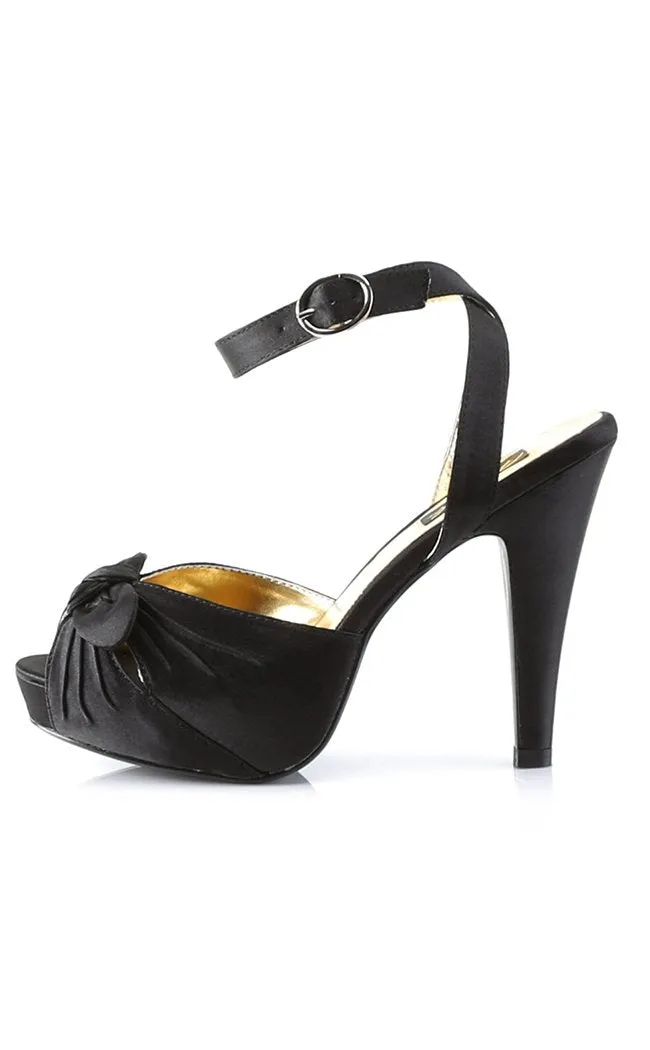 BETTIE-04 Blk Satin Heels