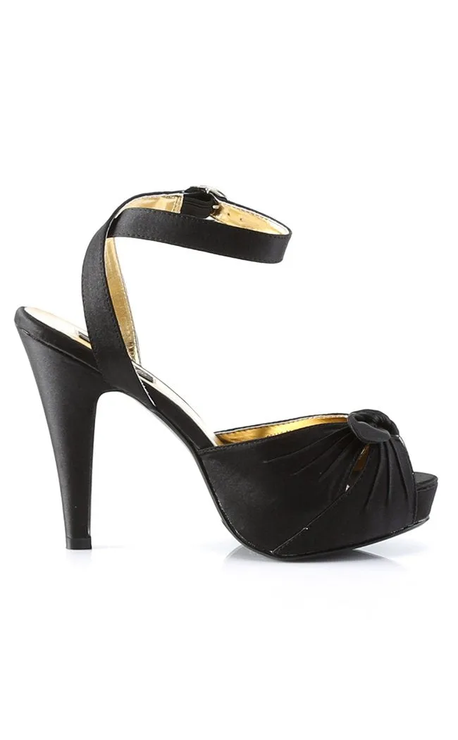 BETTIE-04 Blk Satin Heels