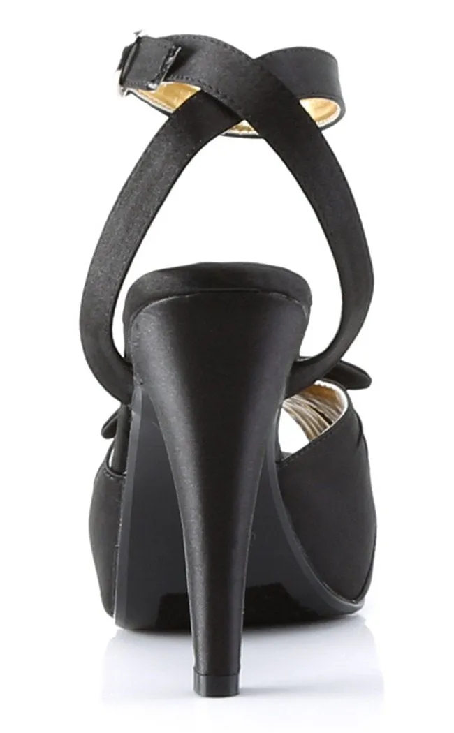 BETTIE-04 Blk Satin Heels