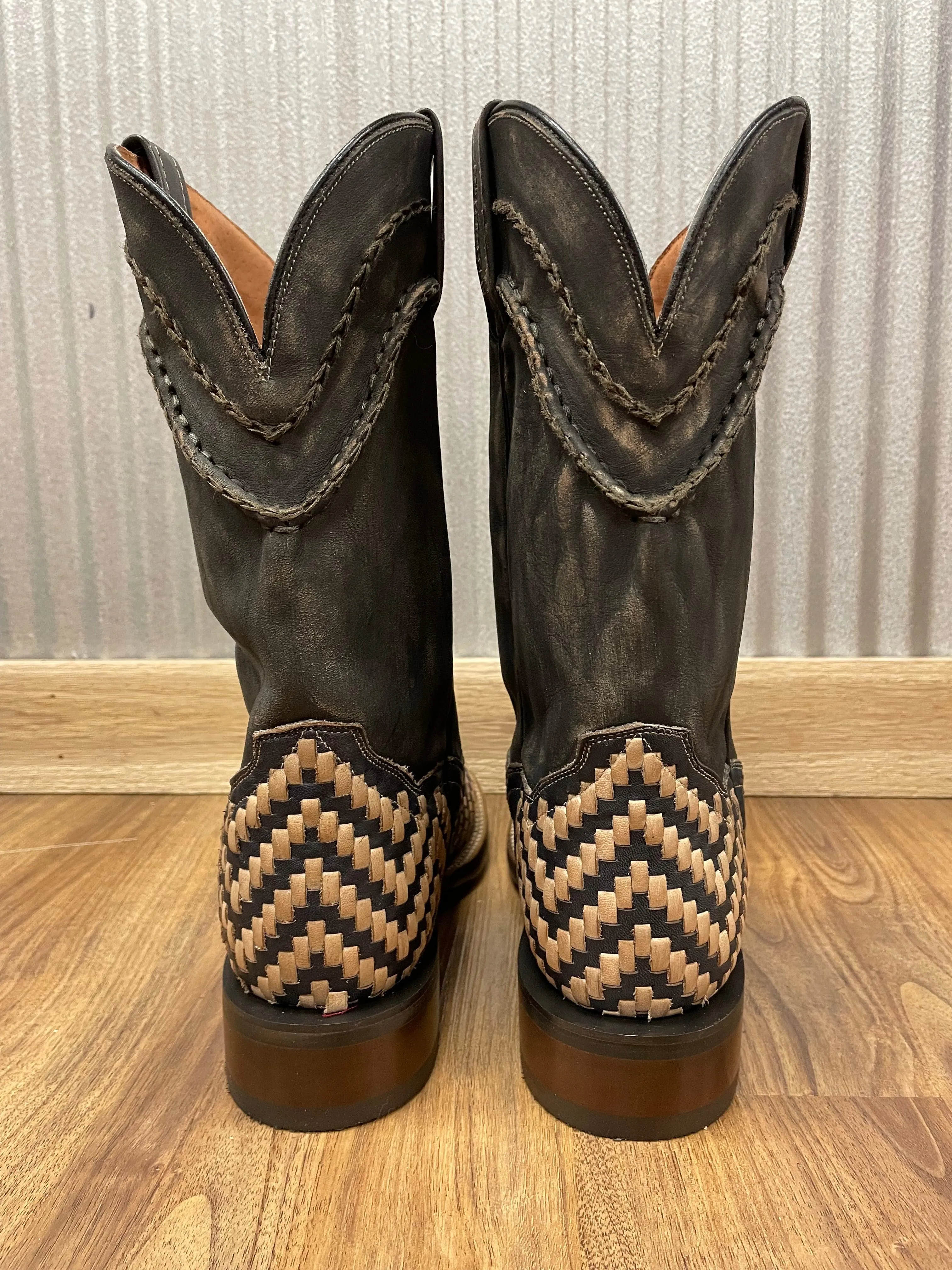 Dan Post Men's Keaton Bone & Black Square Toe Cowboy Boots DP4927
