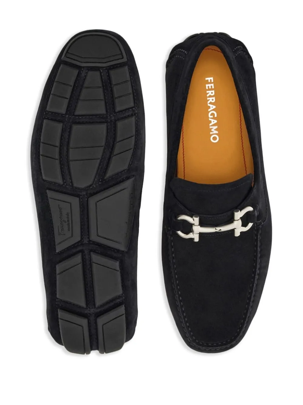 Ferragamo Classic Suede Loafers with Horsebit Detail