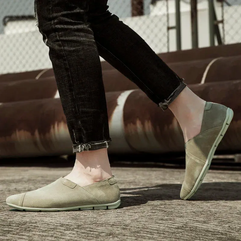 Hnzxzm Leather Men Shoes fashion Casual Flats Men Shoes outdoor Breathable Loafers Genuine Leather Slip on Moccasins Comfortable