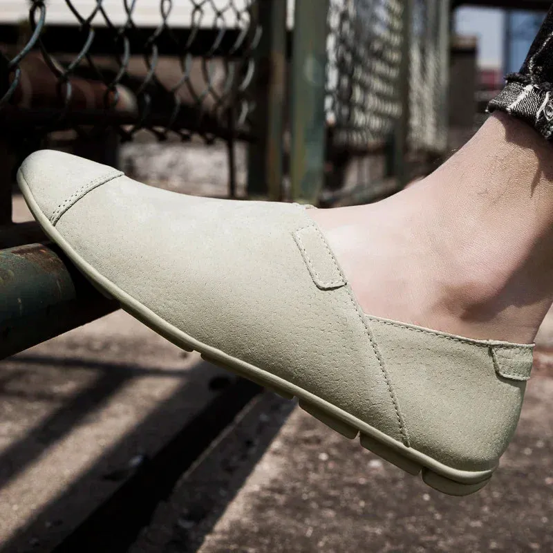 Hnzxzm Leather Men Shoes fashion Casual Flats Men Shoes outdoor Breathable Loafers Genuine Leather Slip on Moccasins Comfortable