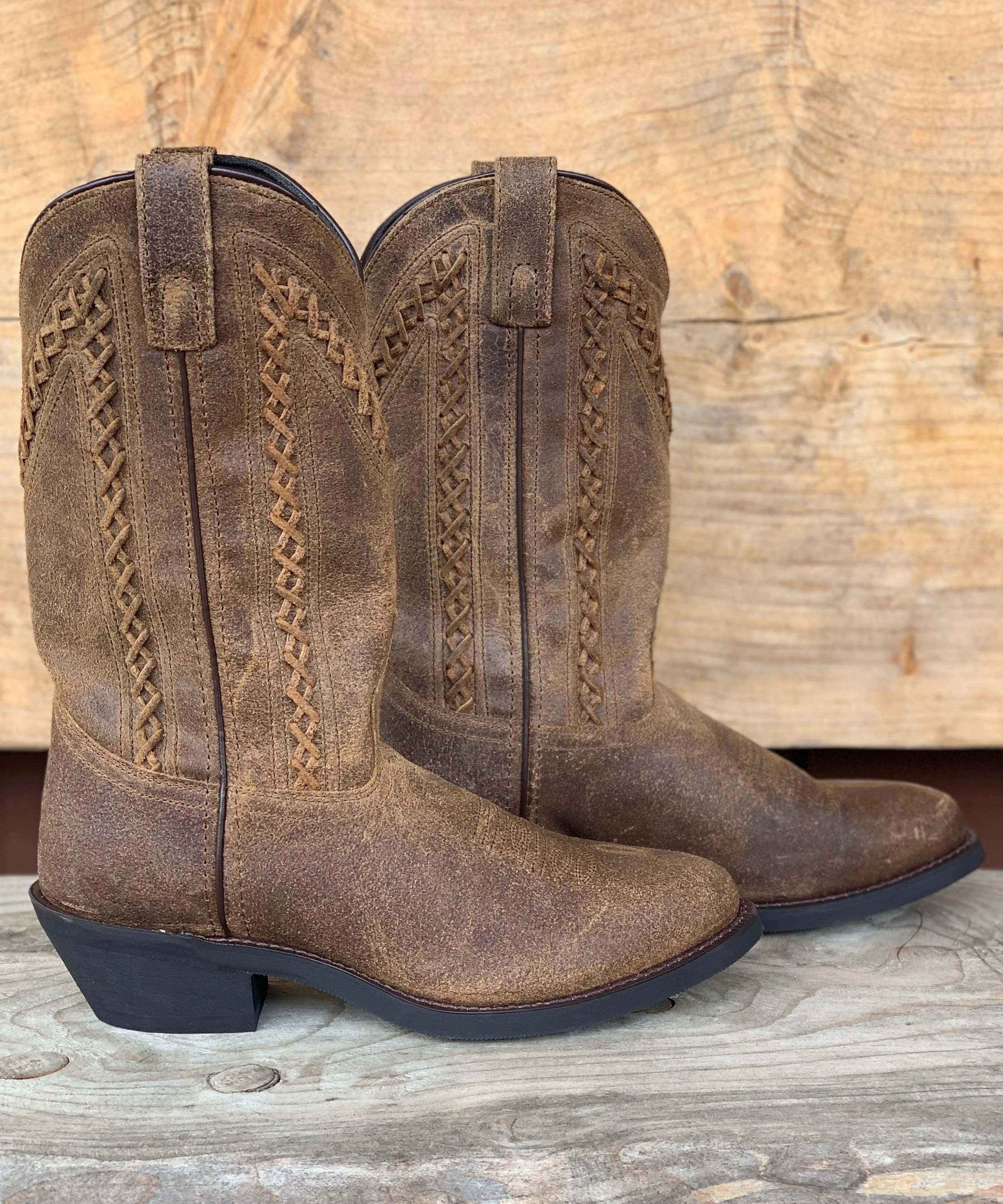 Laredo Men's Tan Bowen Round Toe Cowboy Boots 68467