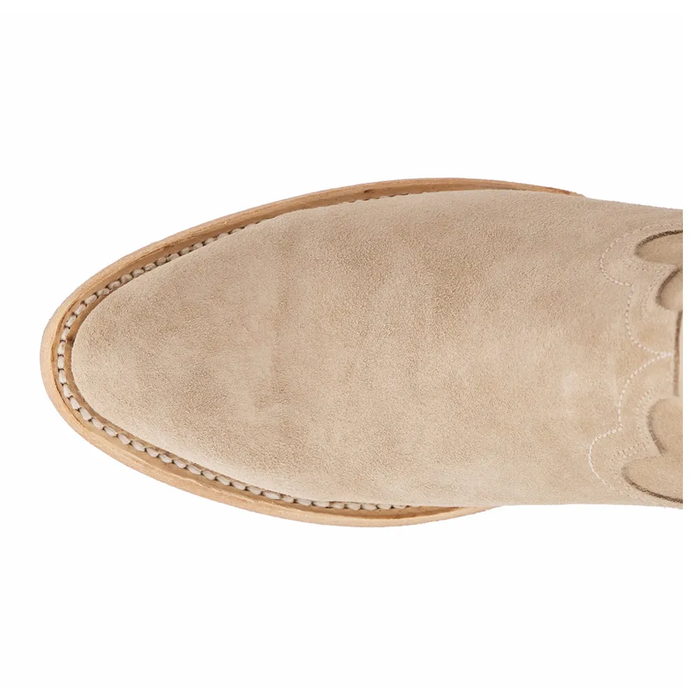 Plain Jane Round Toe Suede Cowboy Booties