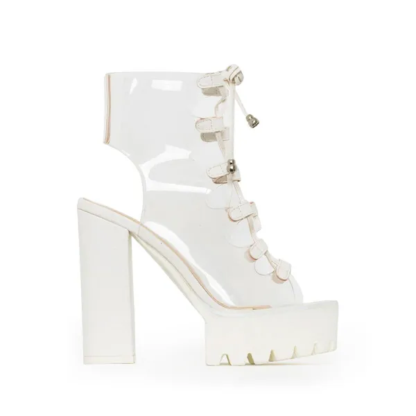 Purpdrank - White Sexy Street Patchwork Frenulum Opend Out Door Shoes