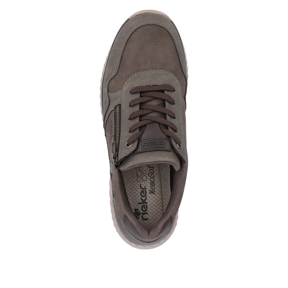 Rieker B0601-25 Mens Brown Zip & Lace Shoes