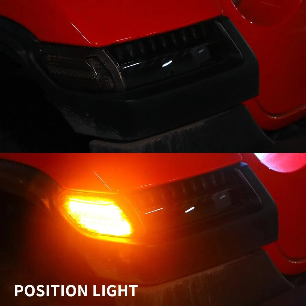Smoke LED Turn Signal Lights with DRL & Side Marker Lights For Jeep Wrangler JL Sahara, Rubicon, High Altitude Models 2018-2023