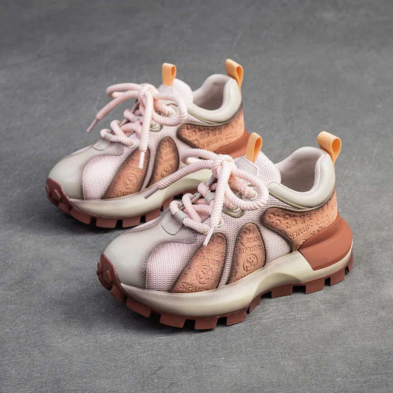 Women Fashion Patchwork Lug Sole Casual Shoes