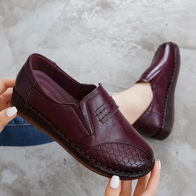 Women's Casual Shoes Fashion Leather Loafers Flats #555
