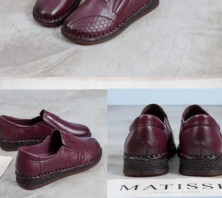 Women's Casual Shoes Fashion Leather Loafers Flats #555